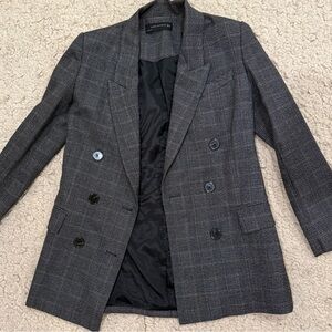 Zara Gray Double-Breasted Blazer